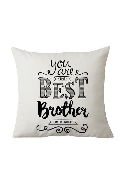 Stone Studded Rakhi And Printed Cushion Gift Set