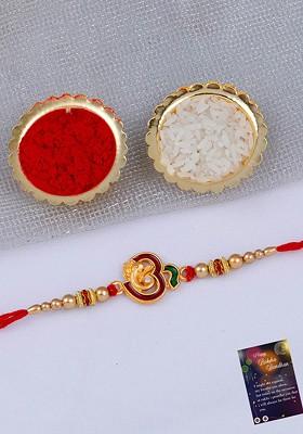 Unisex Set Of 2 Bhaiya Bhabhi Rakhi Gift Set