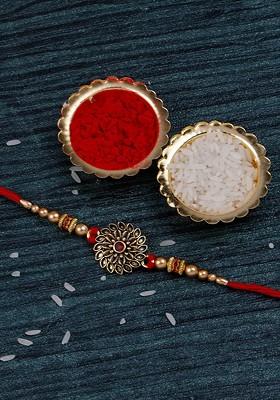 Unisex Set Of 2 Bhaiya Bhabhi Rakhi Gift Set