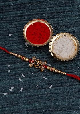 Unisex Set Of 2 Bhaiya Bhabhi Rakhi Gift Set