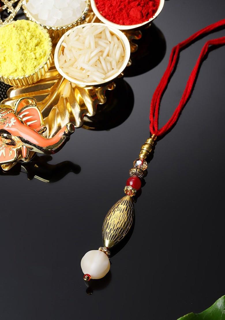 Men Set Of 2 Rakhi With Roli Chawal Gift Set - Indya