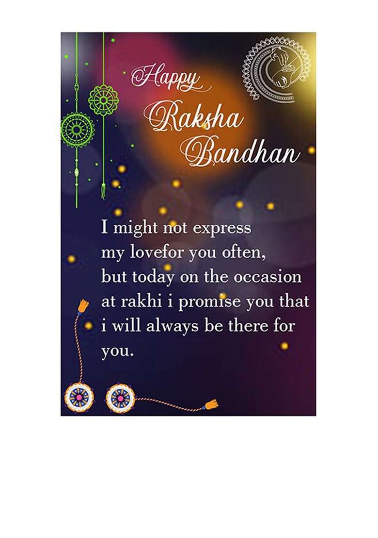 Set Of 2 Bhaiya Bhabhi Rakhi With Roli Chawal Greeting Card Pooja Thali - Indya