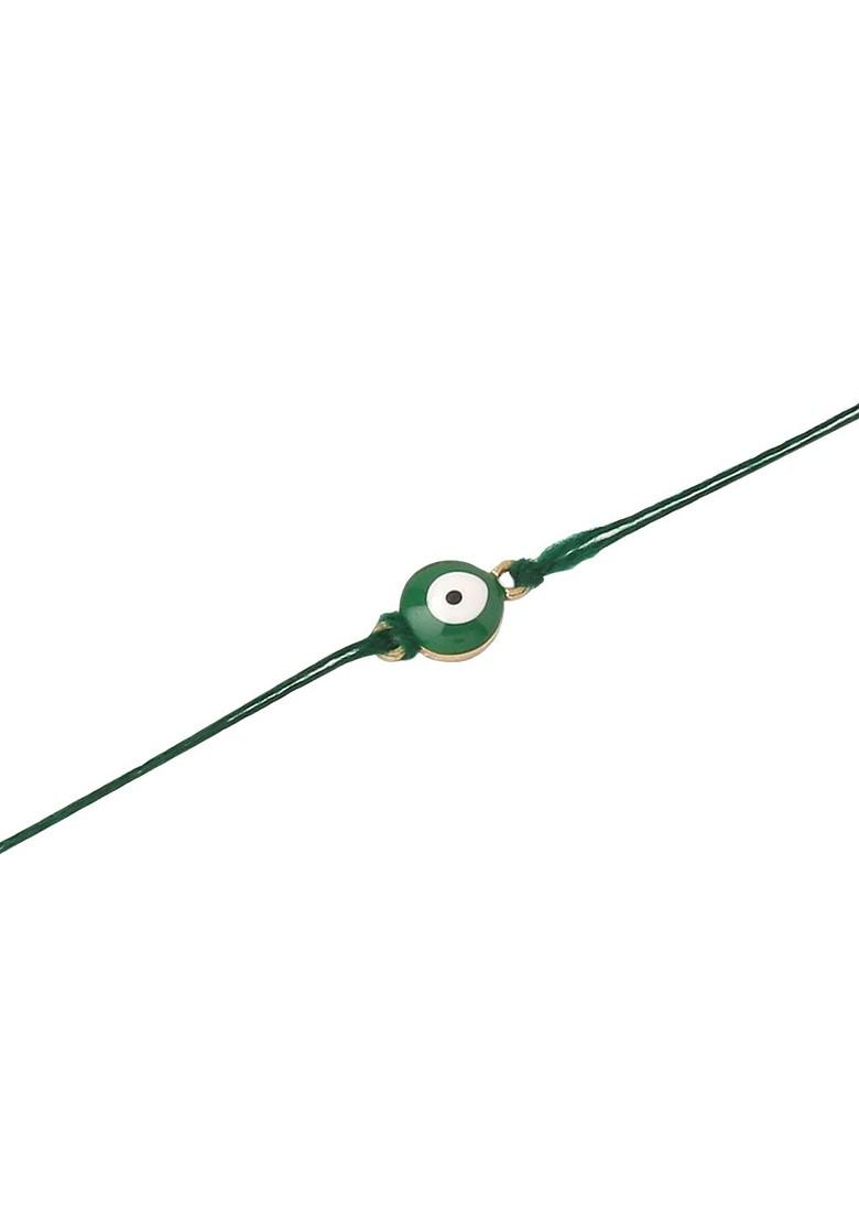 Kids Set Of 3 Evil Eye Thread Rakhi With Roli Chawal Chandan And Mishri - Indya