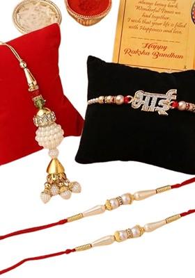 Set Of 4 Brother And Bhabhi Raksha Bandhan Rakhi Gift Set
