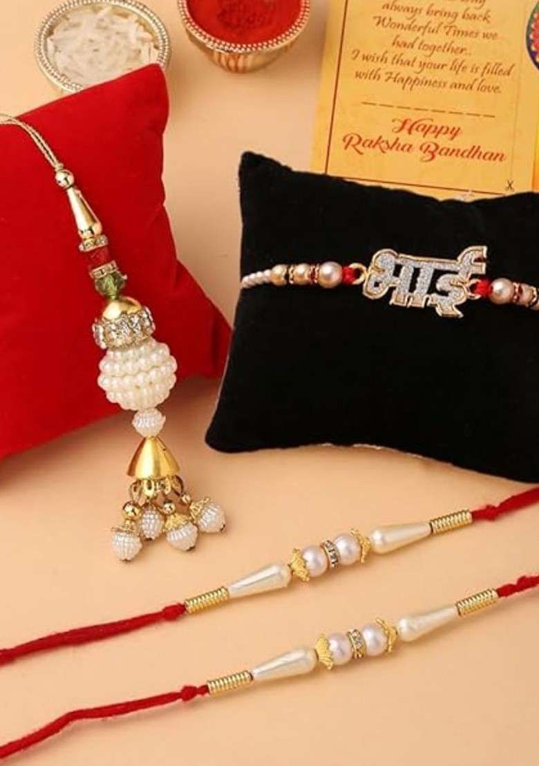 Set Of 4 Brother And Bhabhi Raksha Bandhan Rakhi Gift Set - Indya