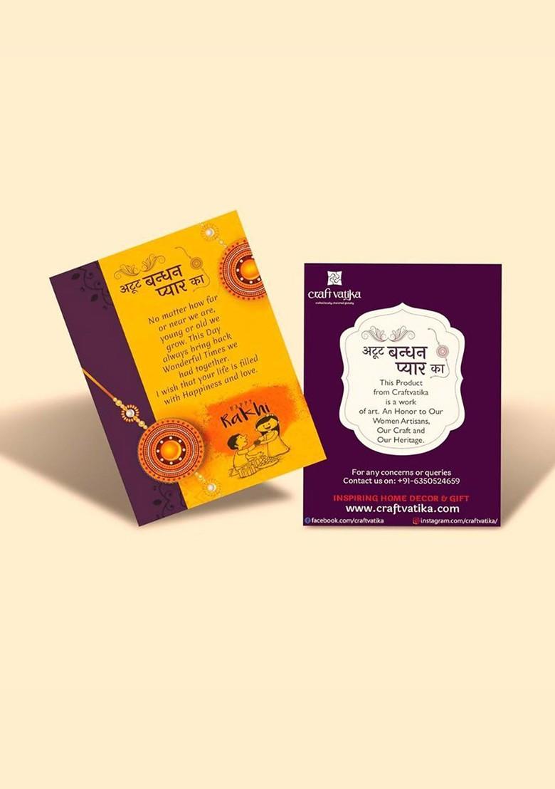 Set Of 2 Rakhi Ecofriendly Terracotta Handmade Designer Rakhi Gift Set