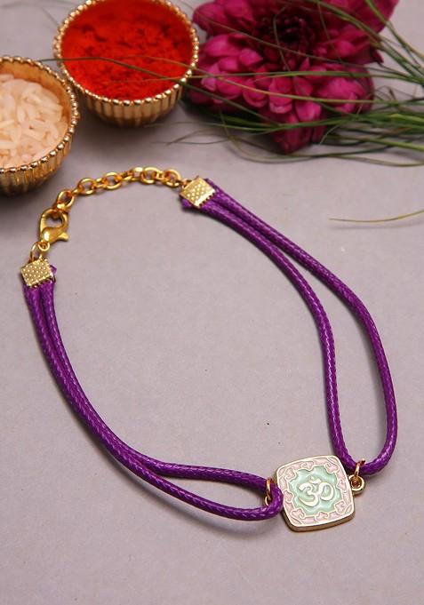 Set Of 3 Rakhi With Roli Chawal And Greetings Card