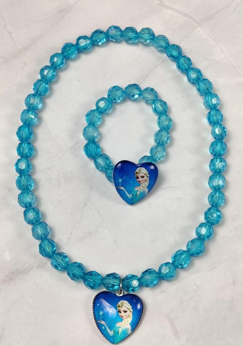 Girls Set Of 2 Elsa Jewellery Rakhi Gift Set - Indya