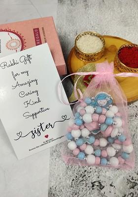 Girls Set Of 2 Rakhi Gift Jewellery Set