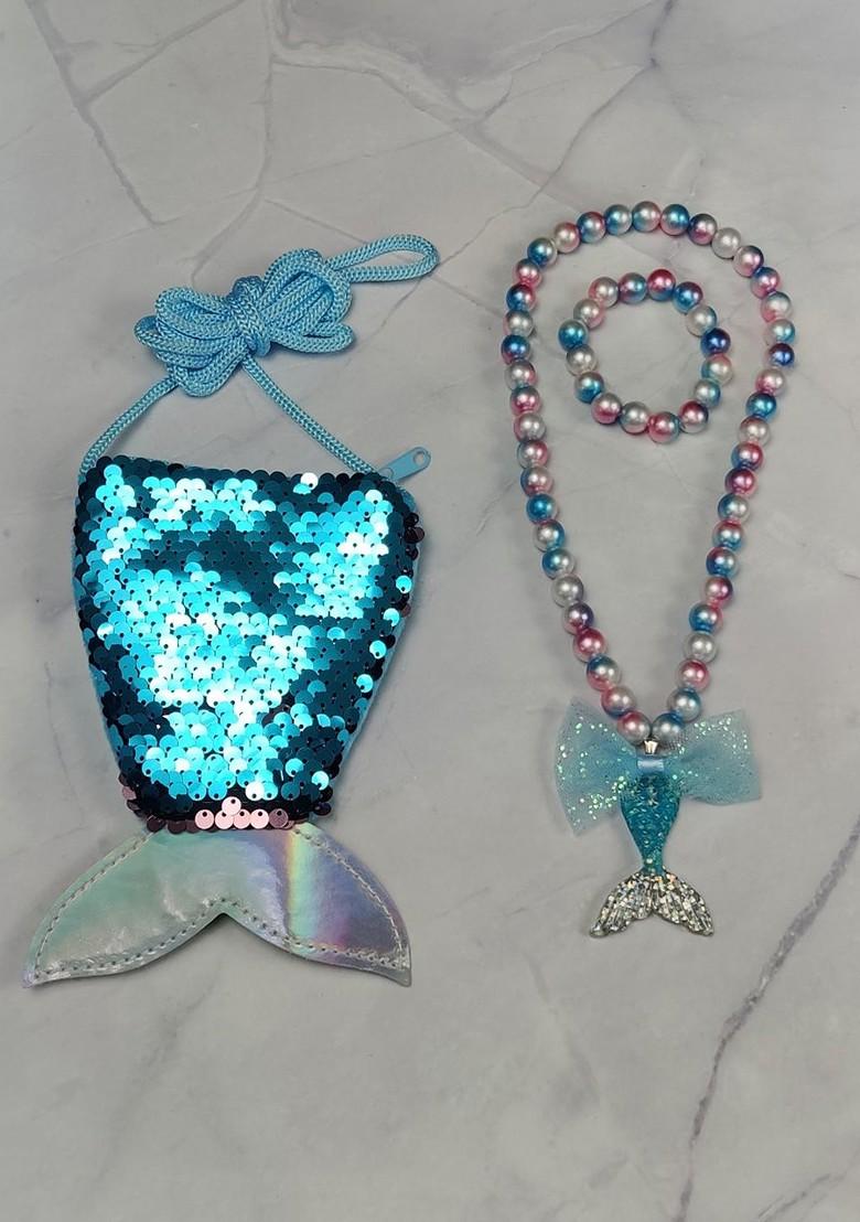 Girls Set Of 3 Sequined Rakhi Gift Jewellery Set - Indya