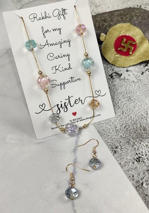 Girls Set Of 2 Rakhi Gift Jewellery Set