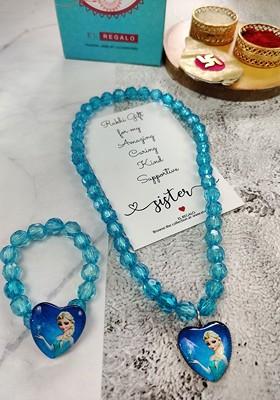 Girls Set Of 2 Elsa Jewellery Rakhi Gift Set