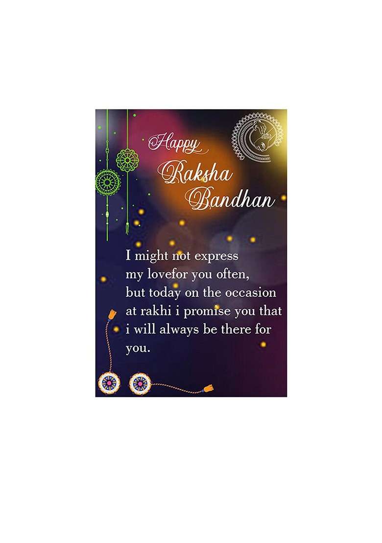 Set Of 3 Rakhi For Bhaiya Bhabhi And Roli Chawal Card Pooja Thali Gift Set - Indya