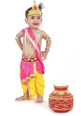 Kids Shri Krishna Clothing Set With Accessories