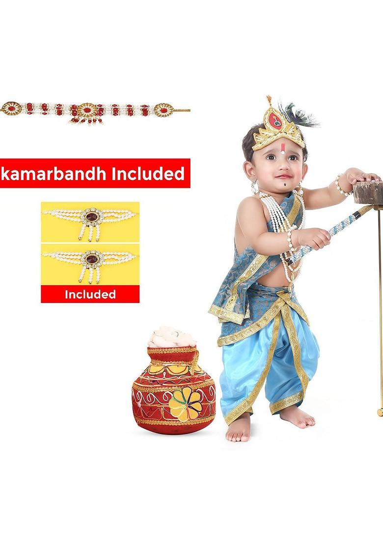 Kids Krishna Costume Top With Dhoti Pants