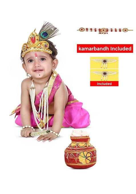 Unisex Kids Krishna Costume Ethnic Clothing Set