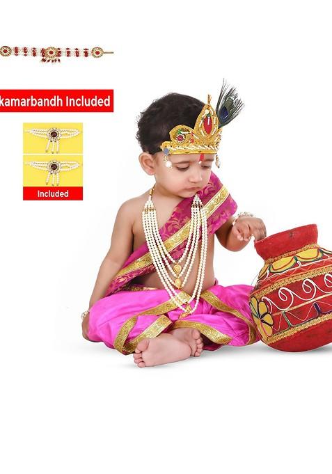 Unisex Kids Krishna Costume Ethnic Clothing Set