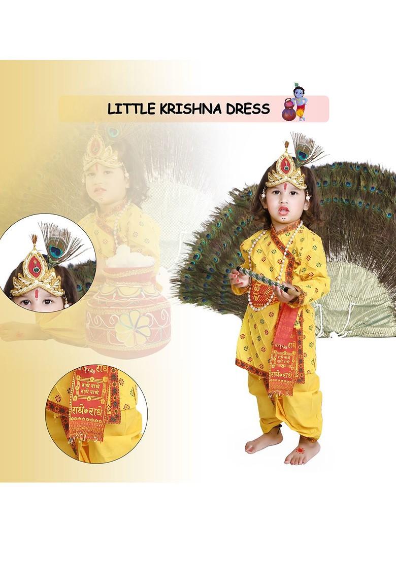 Unisex Kids Yellow Red Printed Dhoti Pant