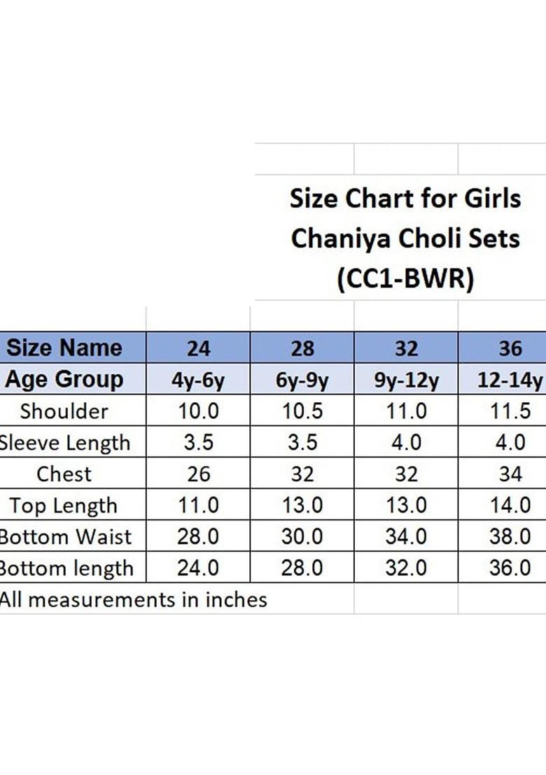 Girls Embroidered Ready To Wear Cotton Lehenga Blouse With Dupatta