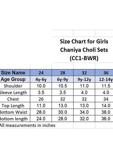 Girls Embroidered Ready To Wear Cotton Lehenga Blouse With Dupatta