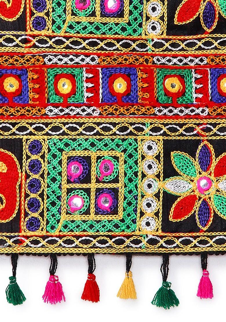 Girls Embroidered Ready To Wear Cotton Lehenga Blouse With Dupatta