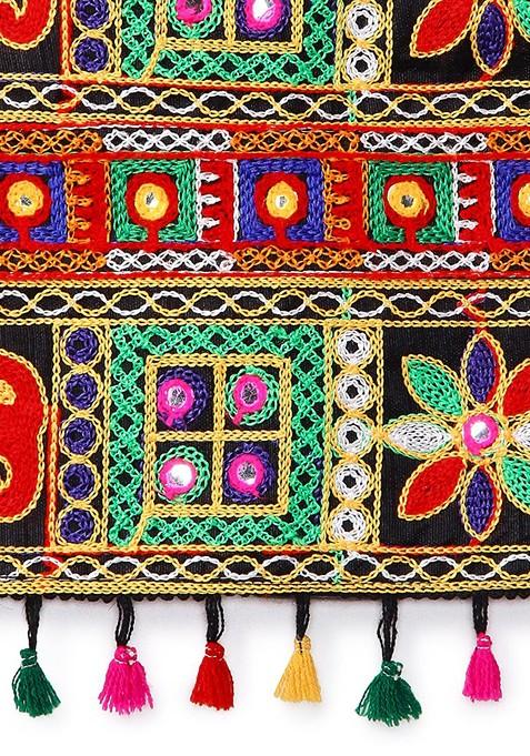 Girls Embroidered Ready To Wear Cotton Lehenga Blouse With Dupatta