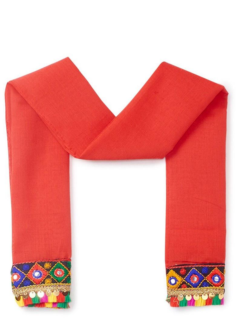 Girls Embroidered Thread Work Ready To Wear Lehenga Blouse With Dupatta