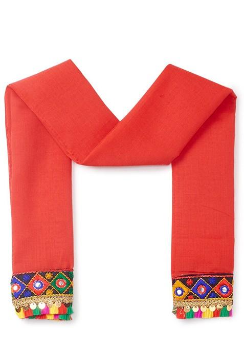 Girls Embroidered Thread Work Ready To Wear Lehenga Blouse With Dupatta