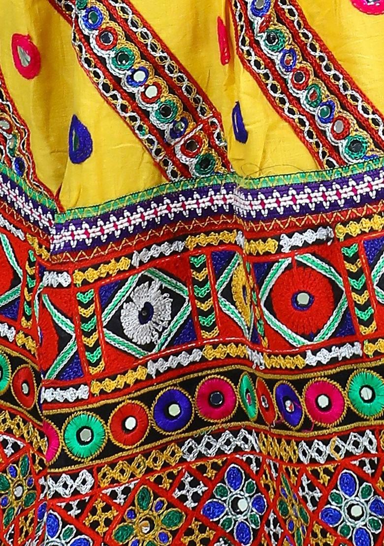 Girls Embroidered Ready To Wear Cotton Lehenga Blouse With Dupatta