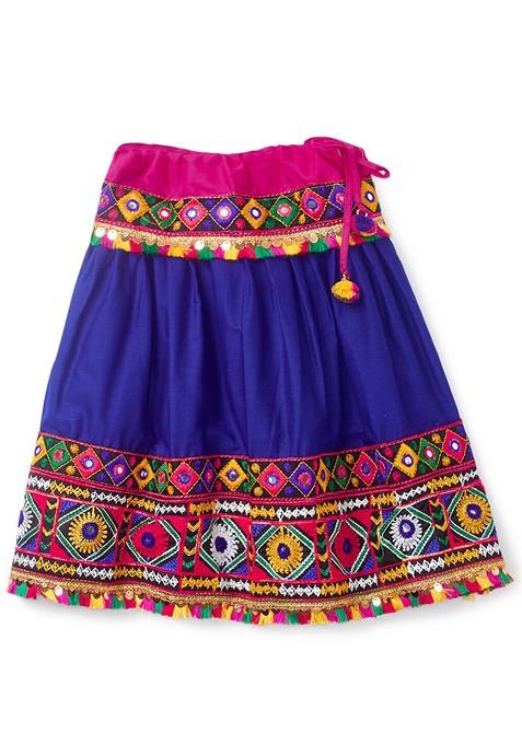 Girls Embroidered Ready To Wear Cotton Lehenga Blouse With Dupatta