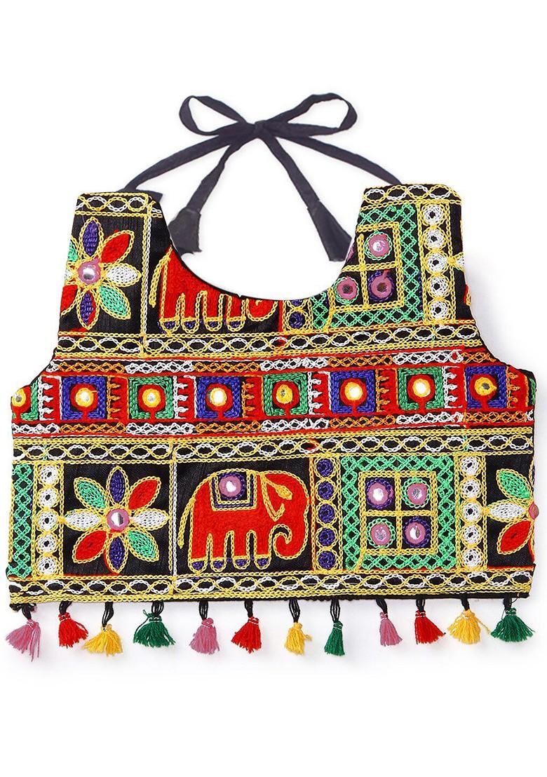 Girls Embroidered Ready To Wear Cotton Lehenga Blouse With Dupatta