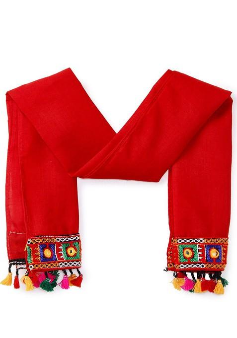 Girls Embroidered Ready To Wear Cotton Lehenga Blouse With Dupatta