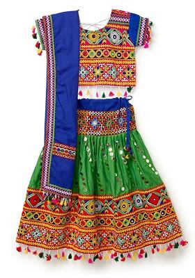Infants Girls Embroidered Ready To Wear Lehenga Blouse With Dupatta