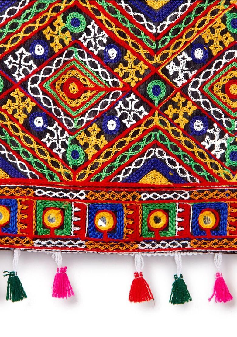 Girls Cotton Embroidered Ready To Wear Lehenga Blouse With Dupatta