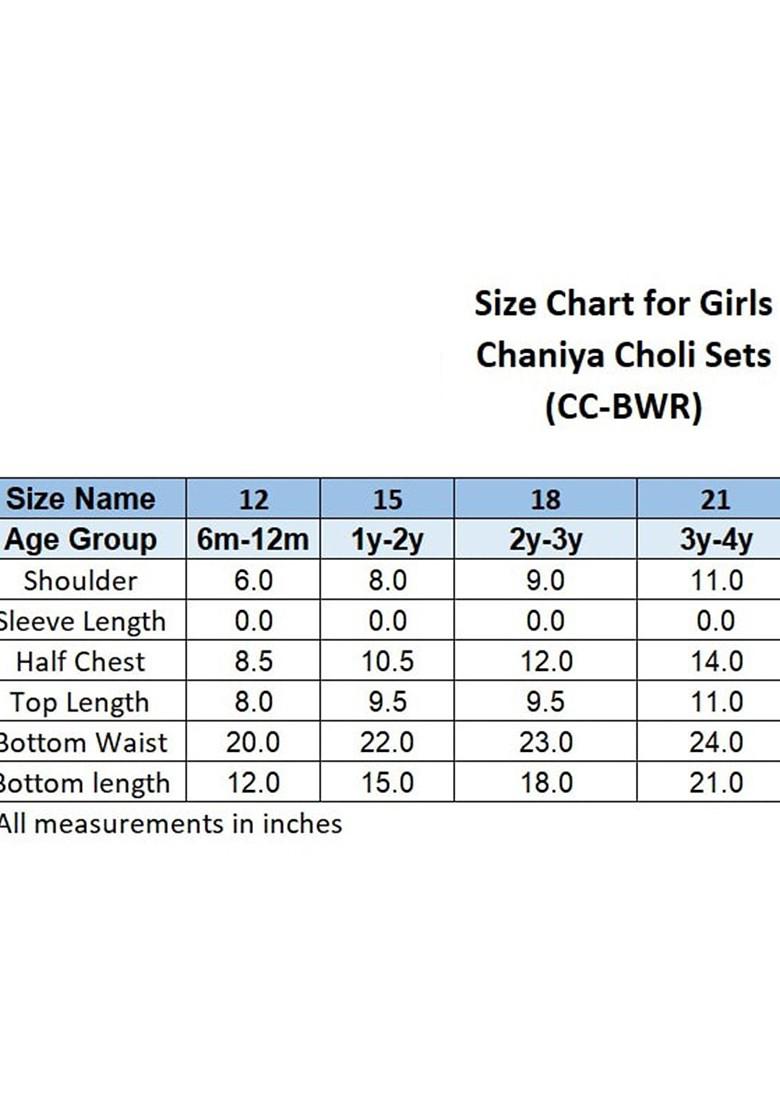 Girls Cotton Embroidered Ready To Wear Lehenga Blouse With Dupatta