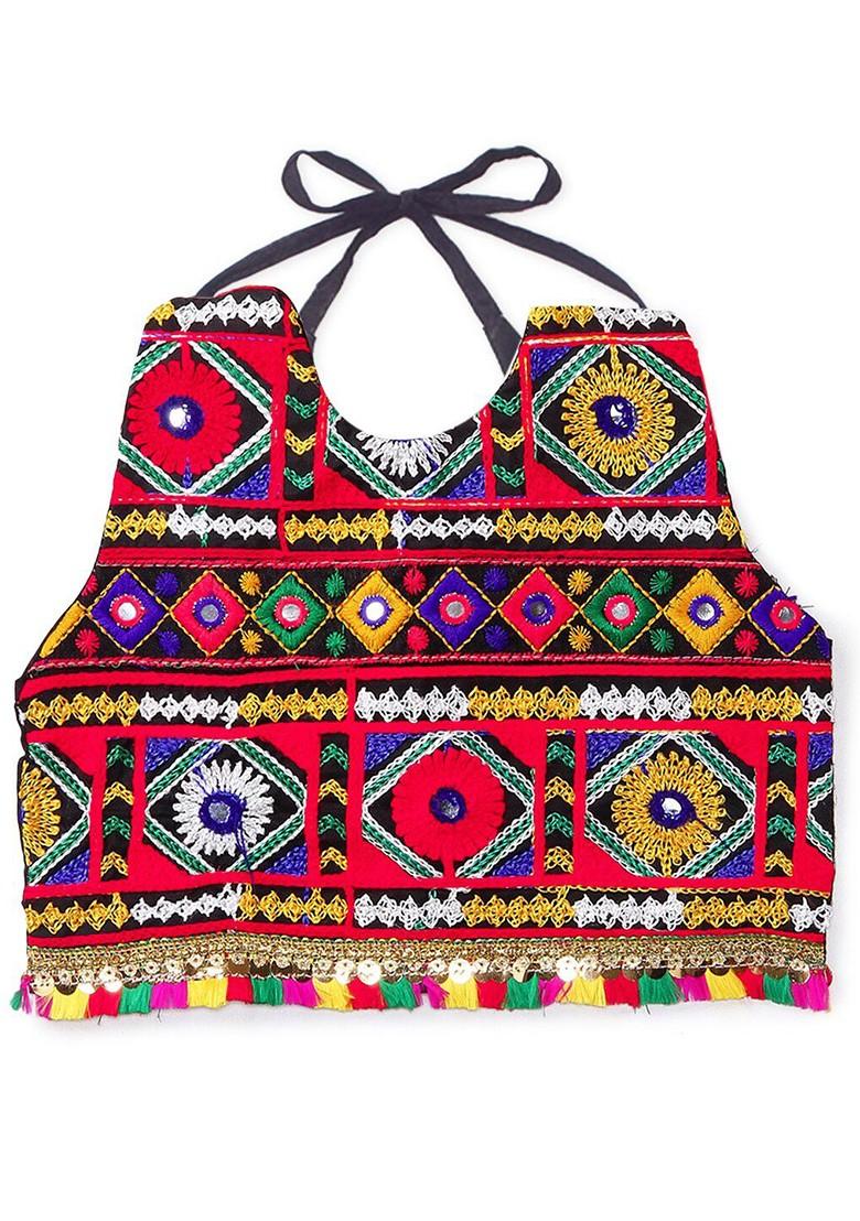 Girls Embroidered Thread Work Ready To Wear Lehenga Blouse With Dupatta