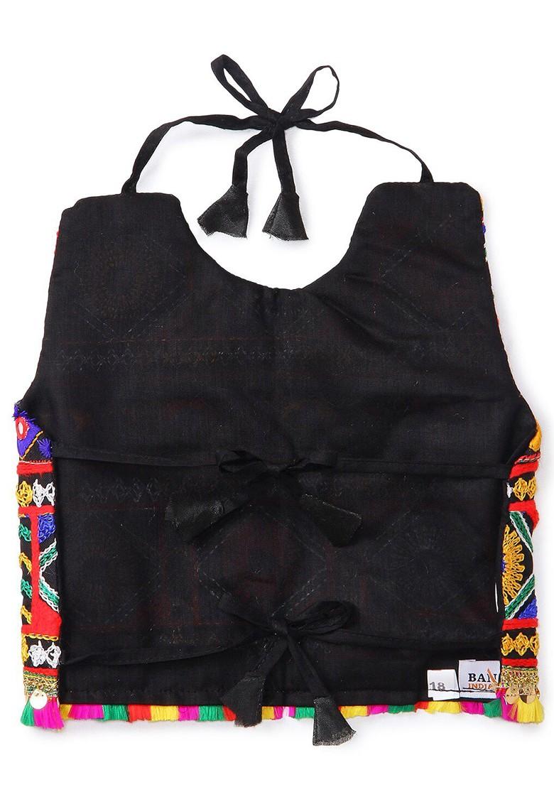 Girls Embroidered Ready To Wear Cotton Lehenga Blouse With Dupatta