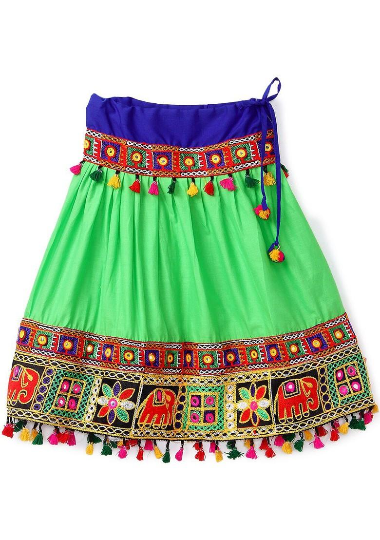 Girls Embroidered Thread Work Ready To Wear Lehenga Blouse With Dupatta - Indya