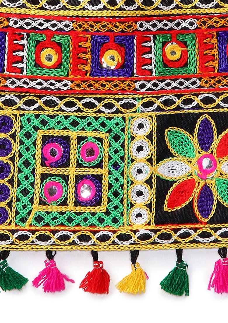 Girls Embroidered Thread Work Ready To Wear Lehenga Blouse With Dupatta