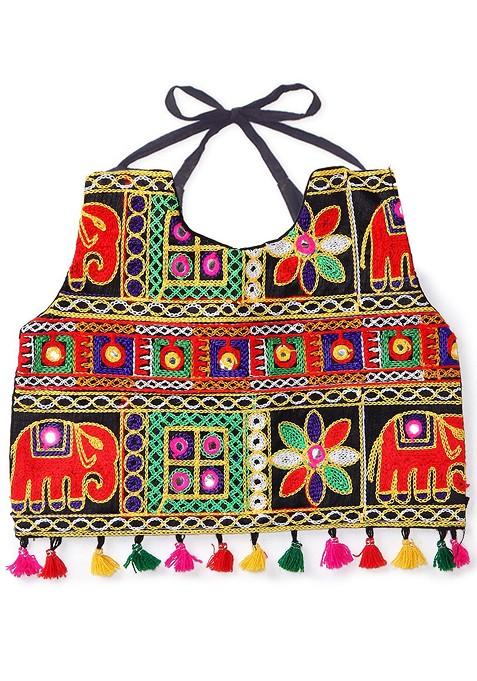 Girls Embroidered Thread Work Ready To Wear Lehenga Blouse With Dupatta