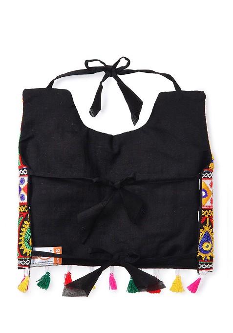 Girls Embroidered Cotton Ready To Wear Lehenga Blouse With Dupatta