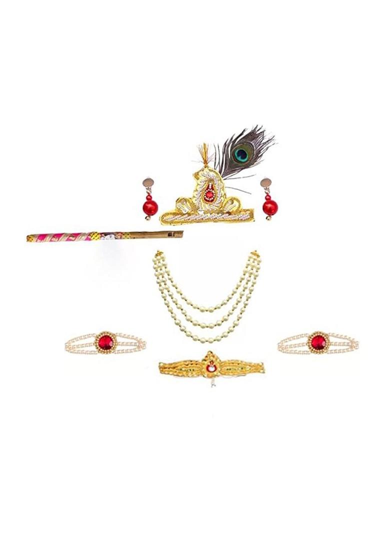 Boys Krishna Dress Costume Set With Accessories
