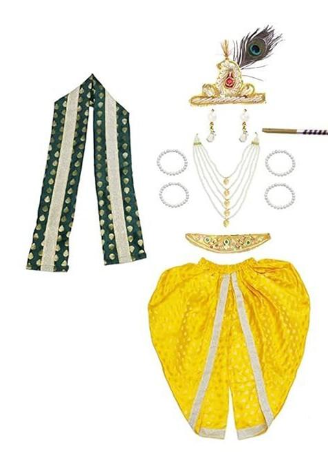 Boys Krishna Dress Costume Set With Accessories
