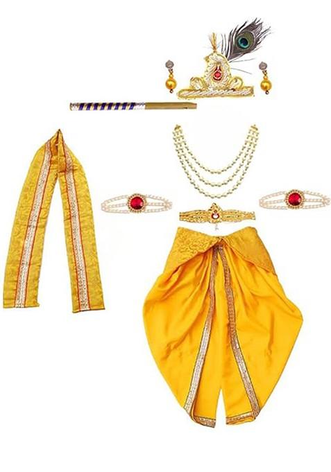 Boys Krishna Dress Costume Set With Accessories