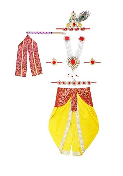 Boys Krishna Dress Costume Set With Accessories