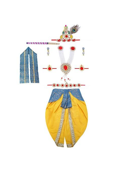 Boys Krishna Dress Costume Set With Accessories
