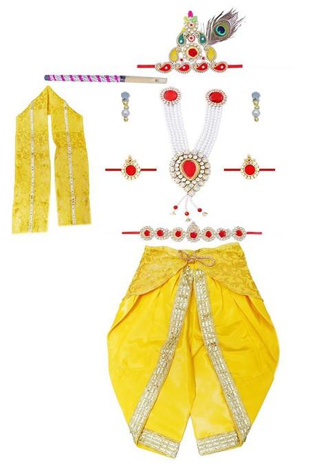Boys Krishna Dress Costume Set With Accessories