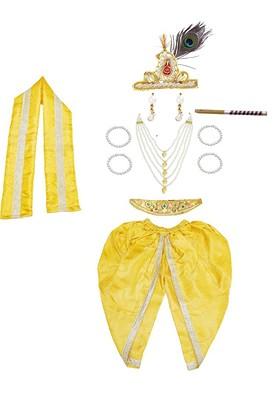 Boys Krishna Dress Costume Set With Accessories