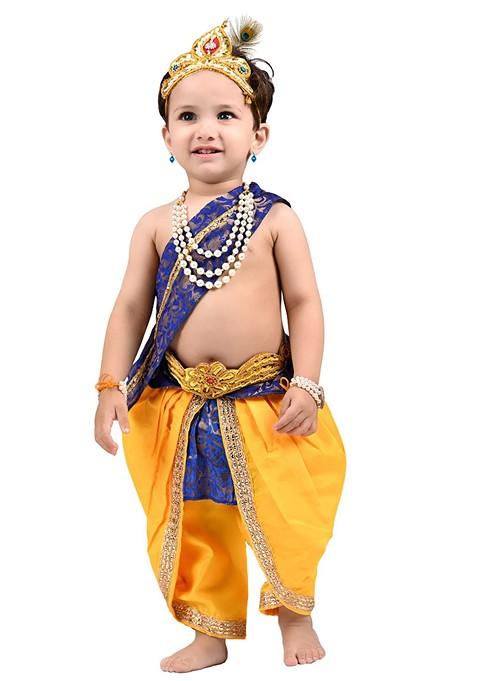Boys Krishna Dress Costume Set With Accessories