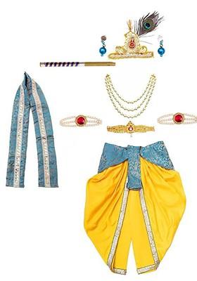 Boys Krishna Dress Costume Set With Accessories